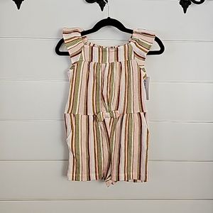NWT Carter's Girls Striped Romper Shorts 4T